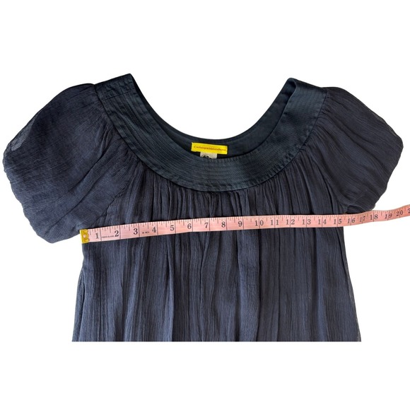 Catherine Malandrino Silk Bubble Hem Mini Dress Charcoal Gray Size 4 - Picture 5 of 9